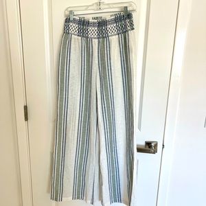 NWOT Linen/Cotton Smocked Waist Pants